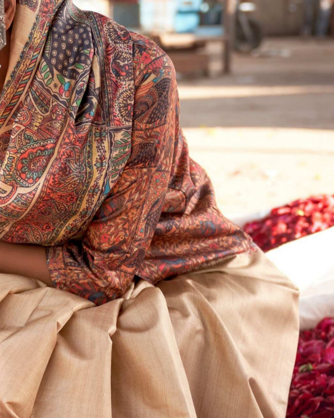 Vaidehi – Exquisite Madhubani Digital Print Saree | Dual Blouse Options