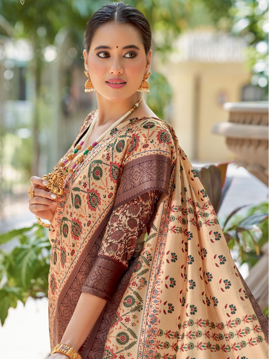 Kavya – Ajrakh Elegance in Italian Silk