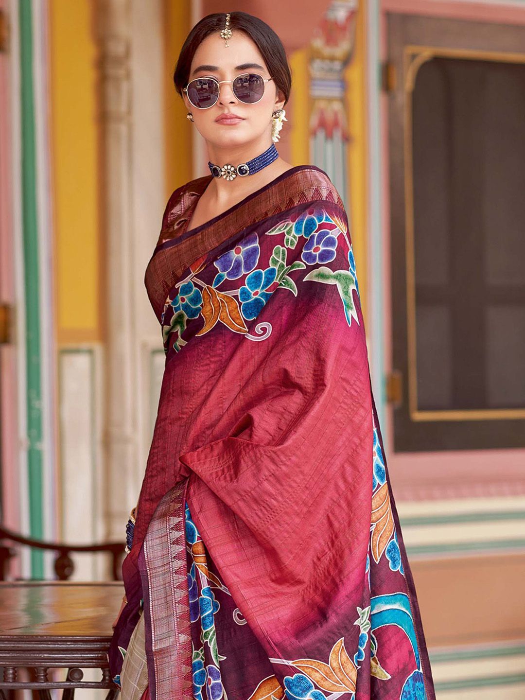 Rajgharana Kalamkari Woven Design Saree – Noorani Edition