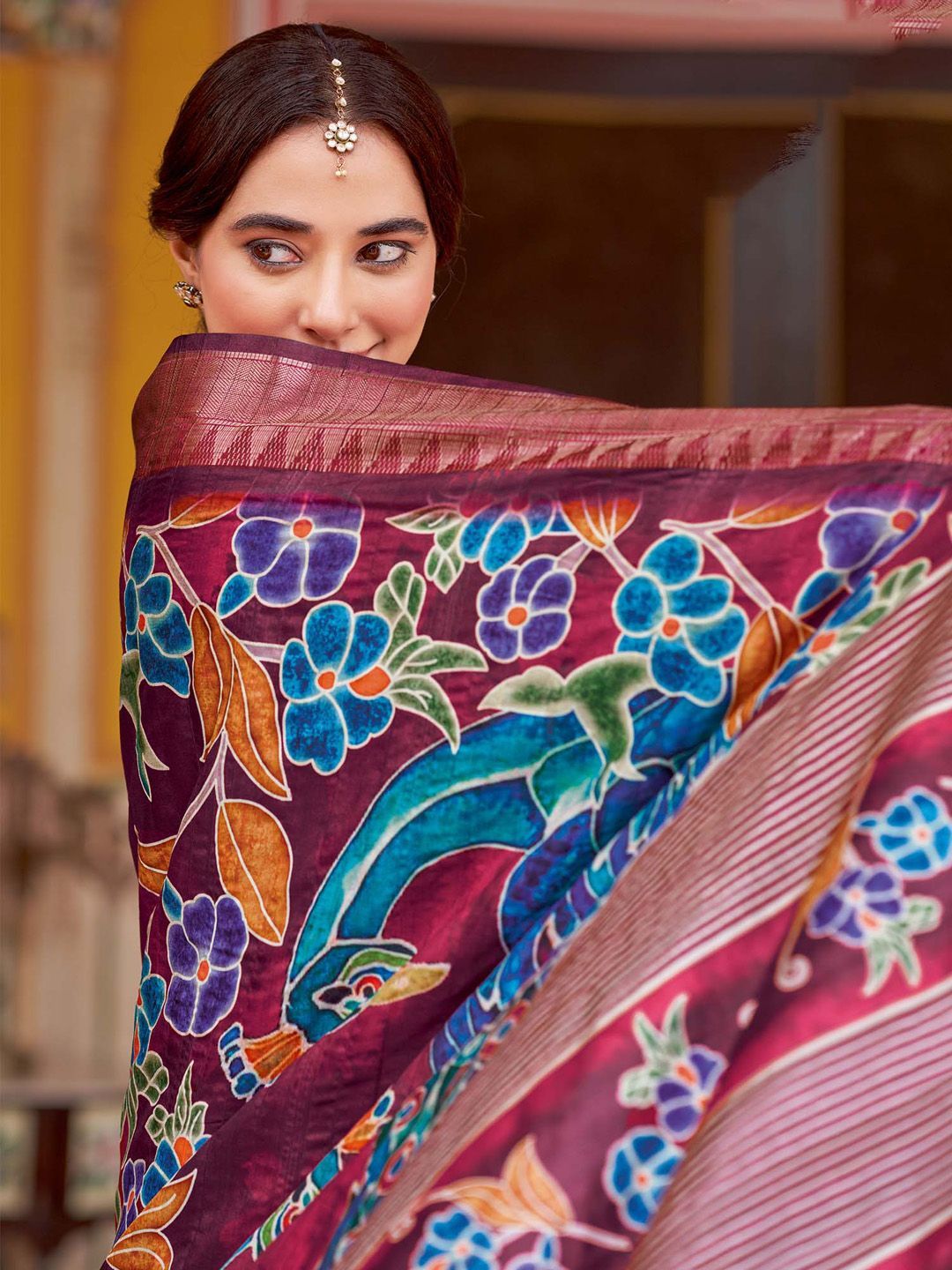 Rajgharana Kalamkari Woven Design Saree – Noorani Edition