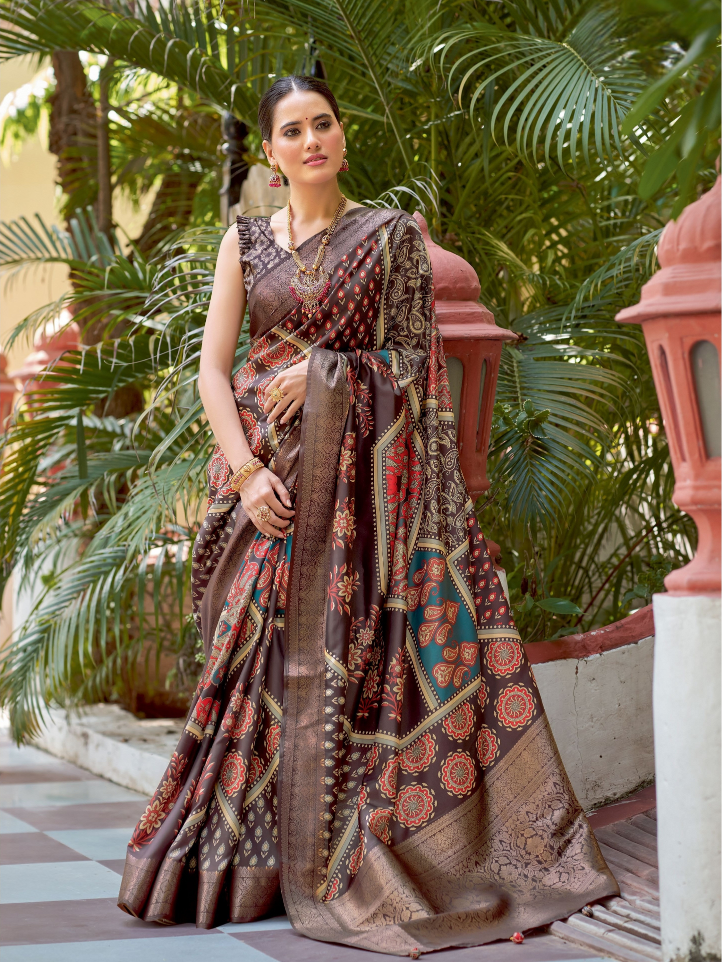 Ravaya – Ajrakh Elegance in Italian Silk