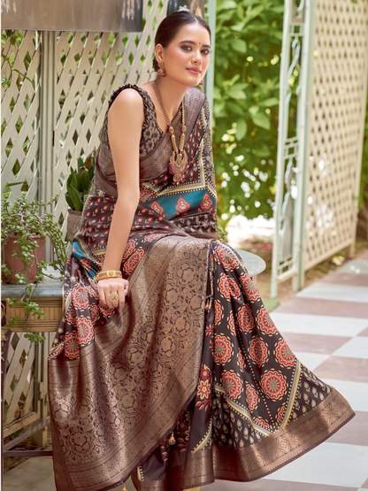 Ravaya – Ajrakh Elegance in Italian Silk