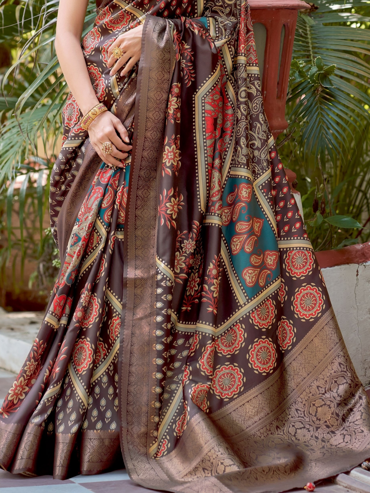 Ravaya – Ajrakh Elegance in Italian Silk